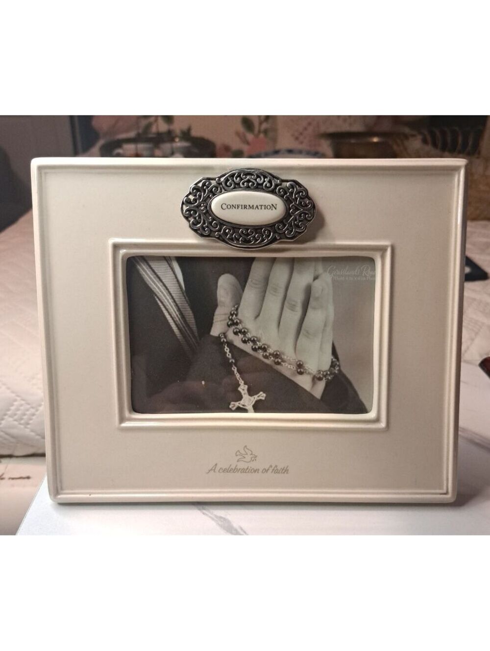 Grasslands Road Ivory Ceramic Confirmation A Celebration of Faith Picture Frame
